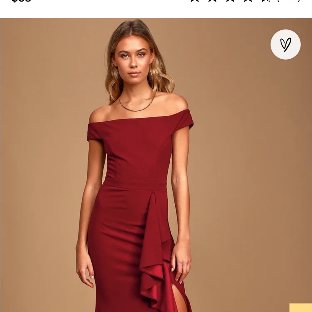 Mila Burgundy Ruffled Off the Shoulder Maxi Dress
